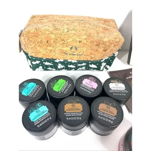 The Body Shop Mask Minis Lot 14pc Festive Berry Body Butter Scrub Xmas Bag NEW